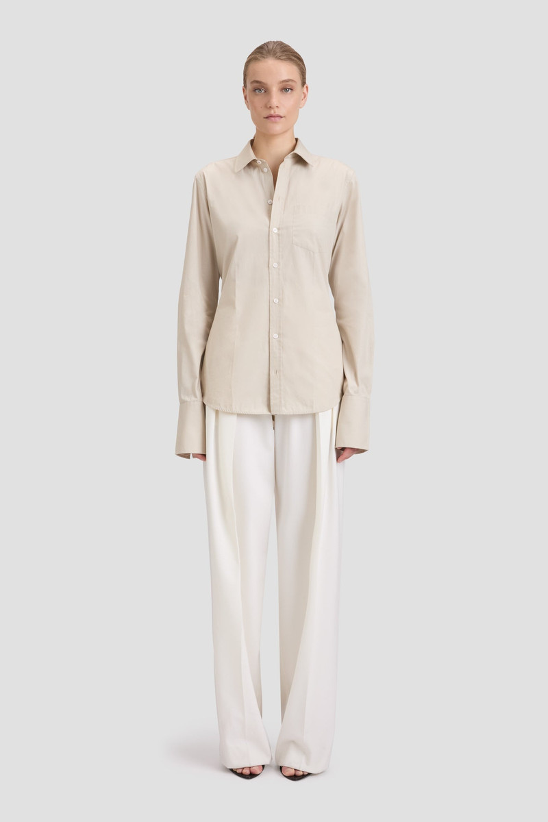 Victoria Beckham Tab Detail Shirt In Pumice outlook