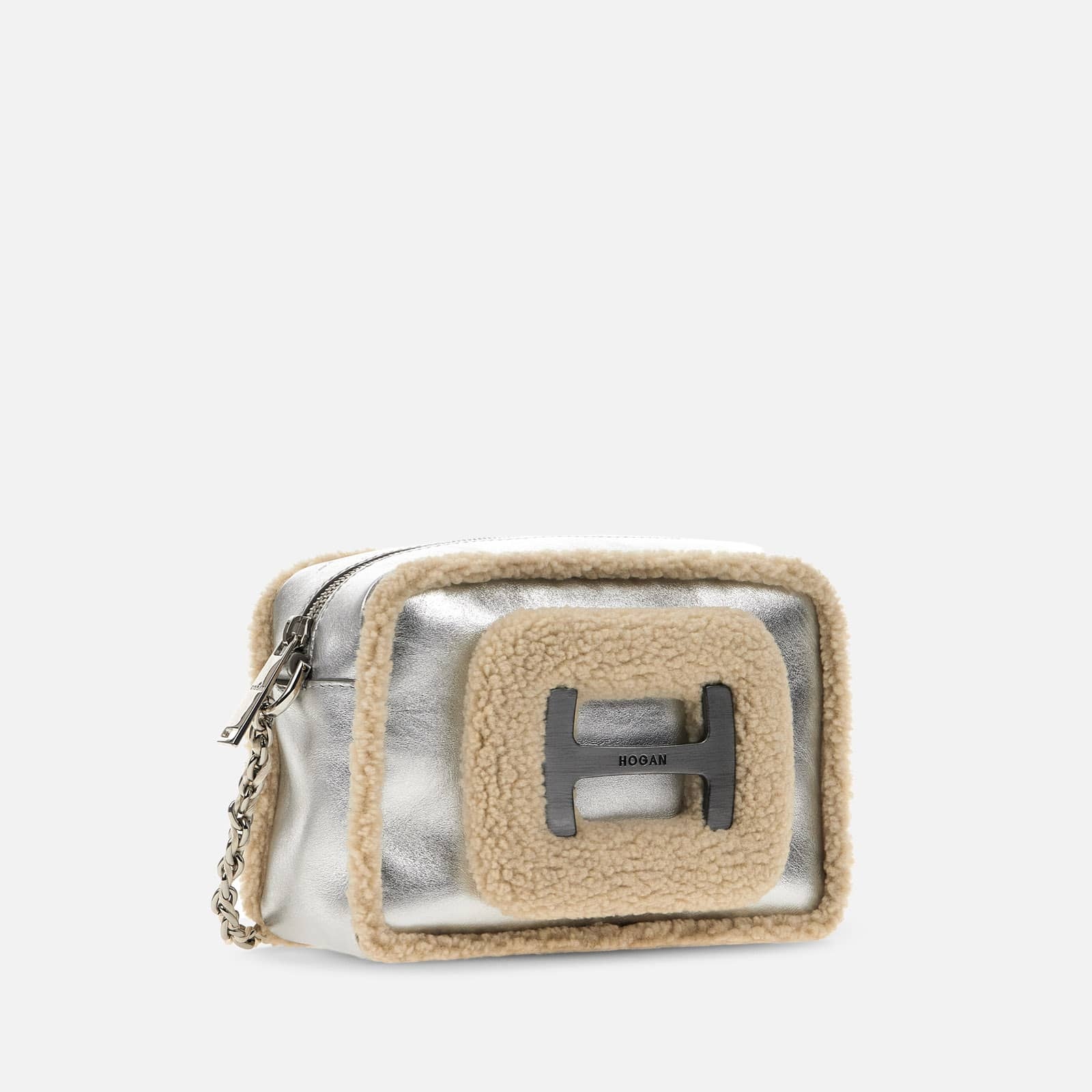Hogan H-Bag Camera Bag Small Silver Beige Grey - 3