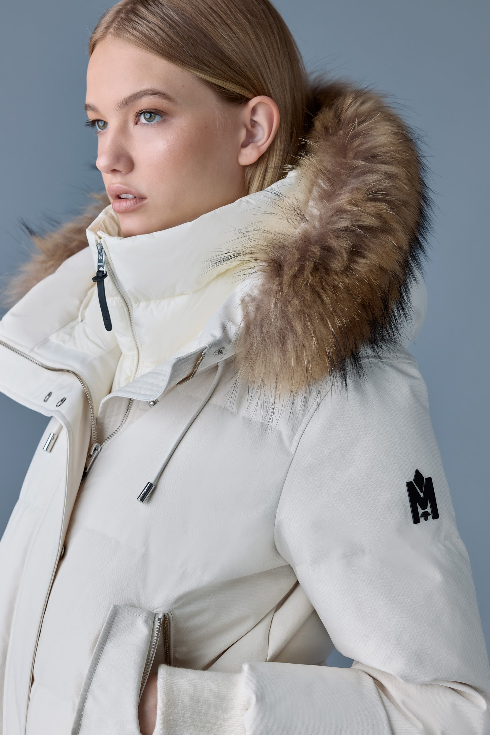 NEFI-F down jacket with removable fur trimmed hood - 5