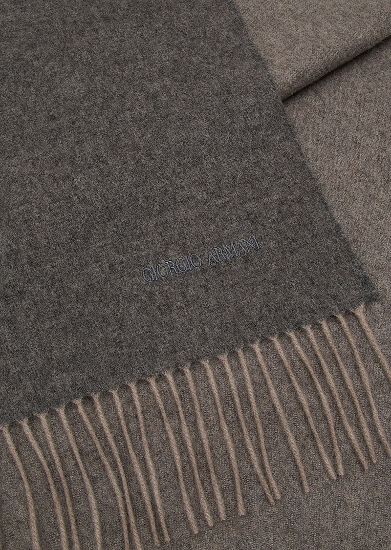GIORGIO ARMANI Cashmere scarf with embroidered logo outlook