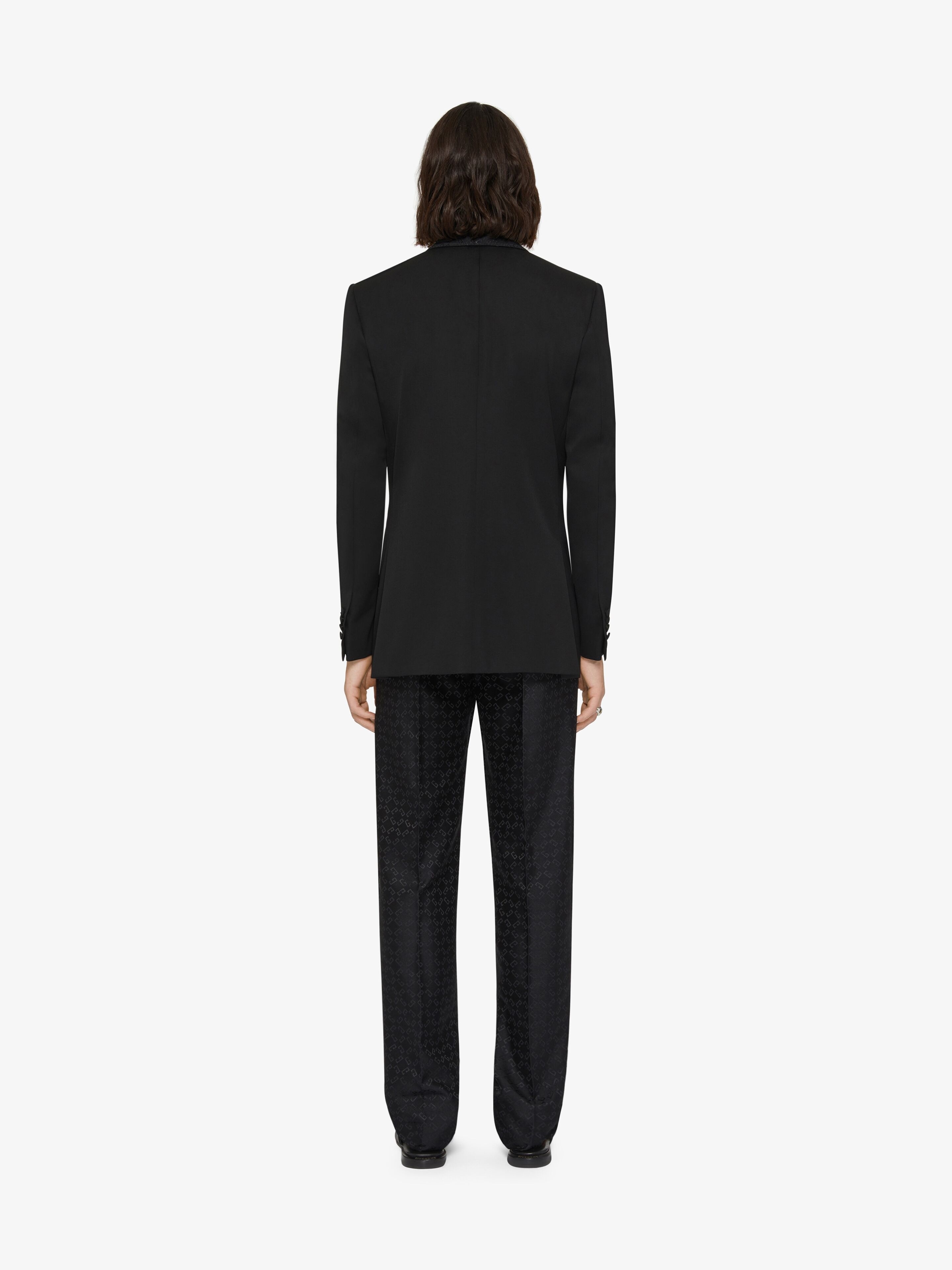 SLIM FIT TAILORED PANTS IN MONOGRAM 72 JACQUARD - 3
