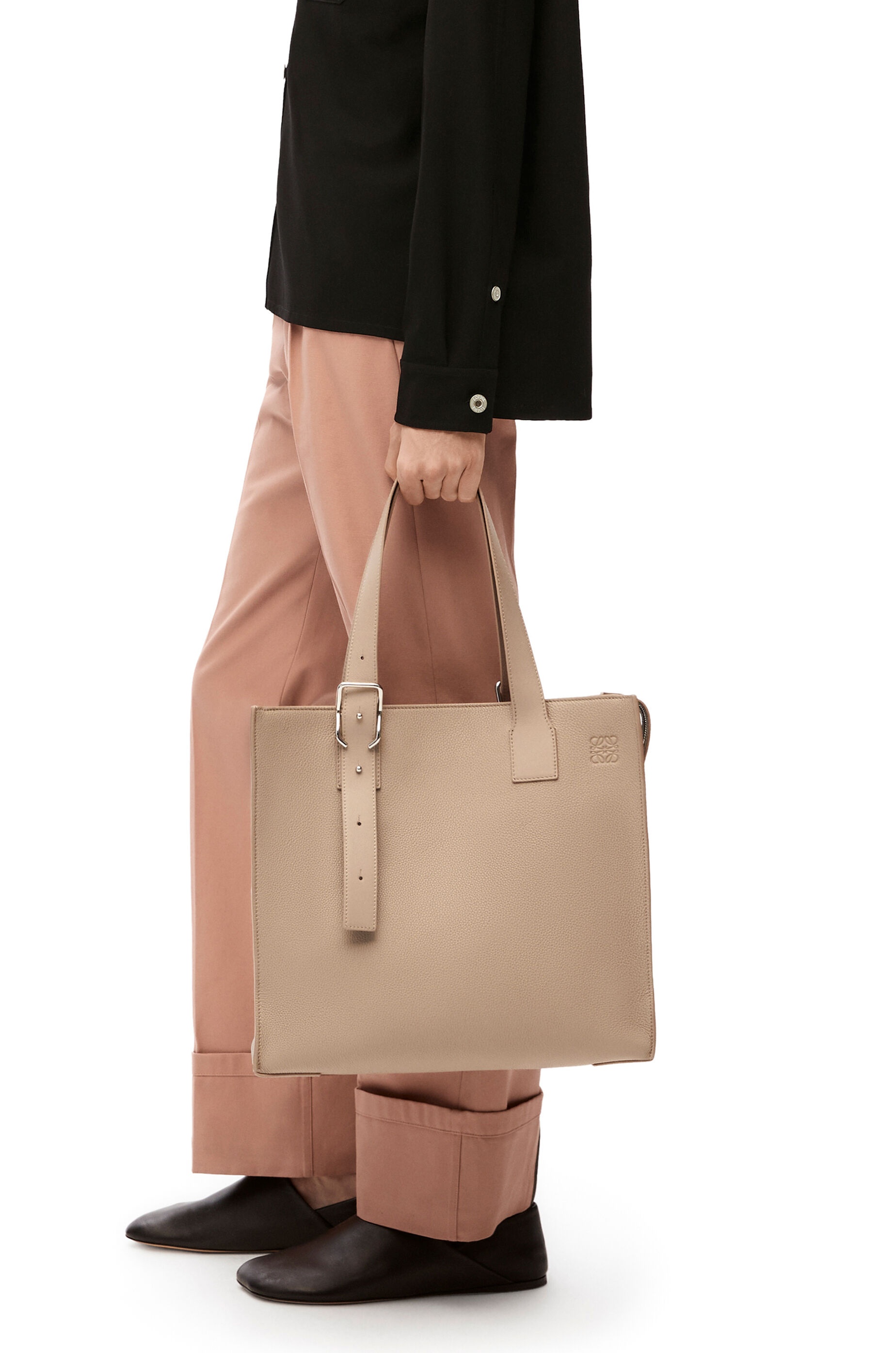 Loewe Buckle Zip Tote in soft grained calfskin | REVERSIBLE