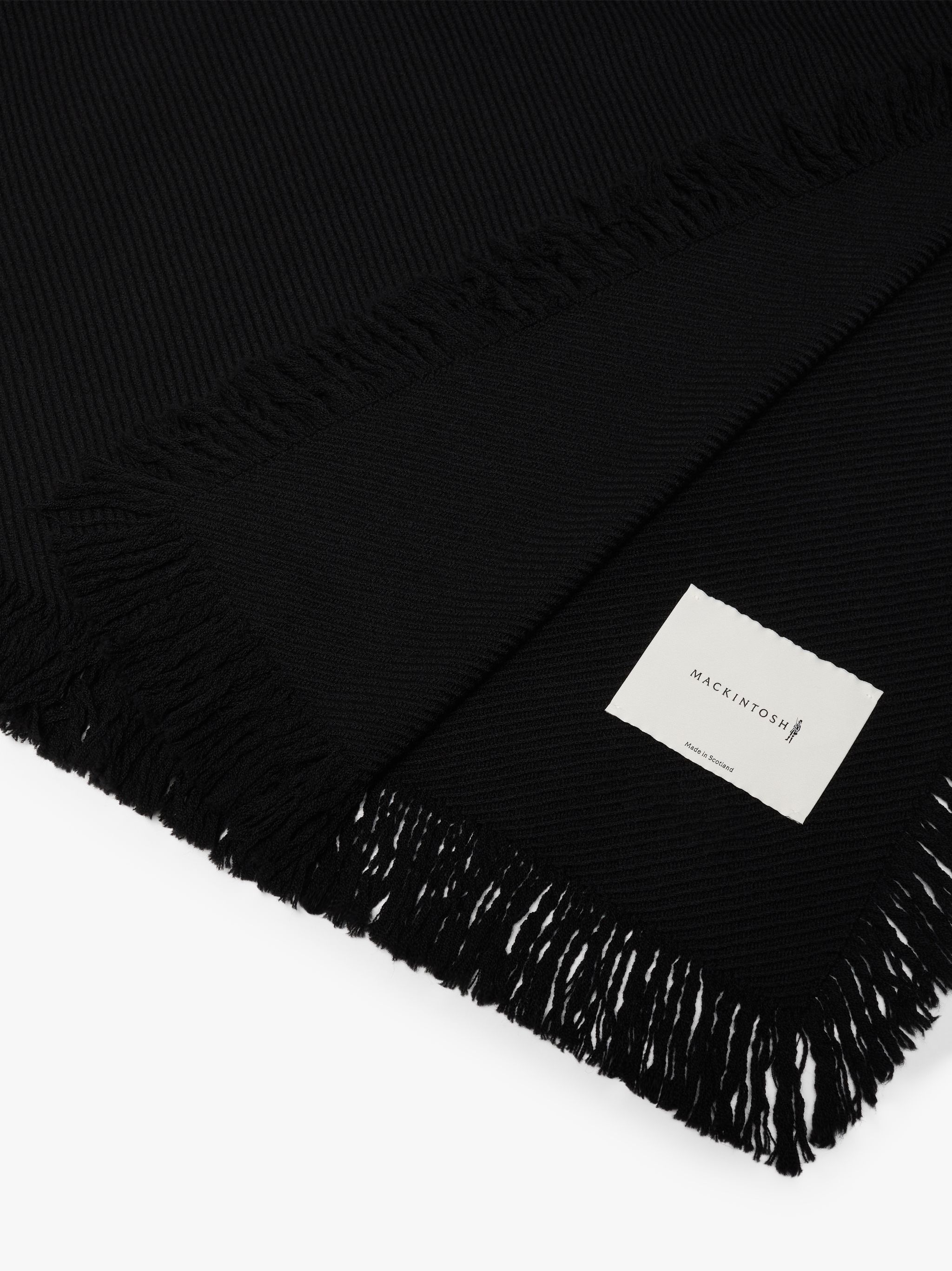 BLACK MERINO WOOL SCARF | ACC-023 - 3