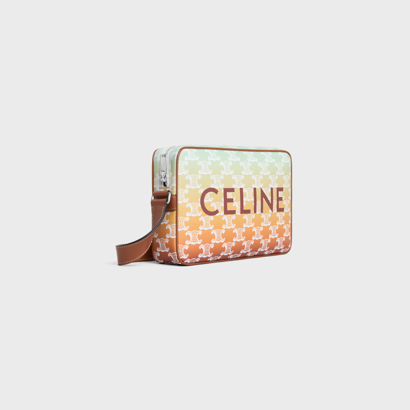 CELINE Medium Messenger Bag in TRIOMPHE CANVAS SUNSET AND CALFSKIN outlook