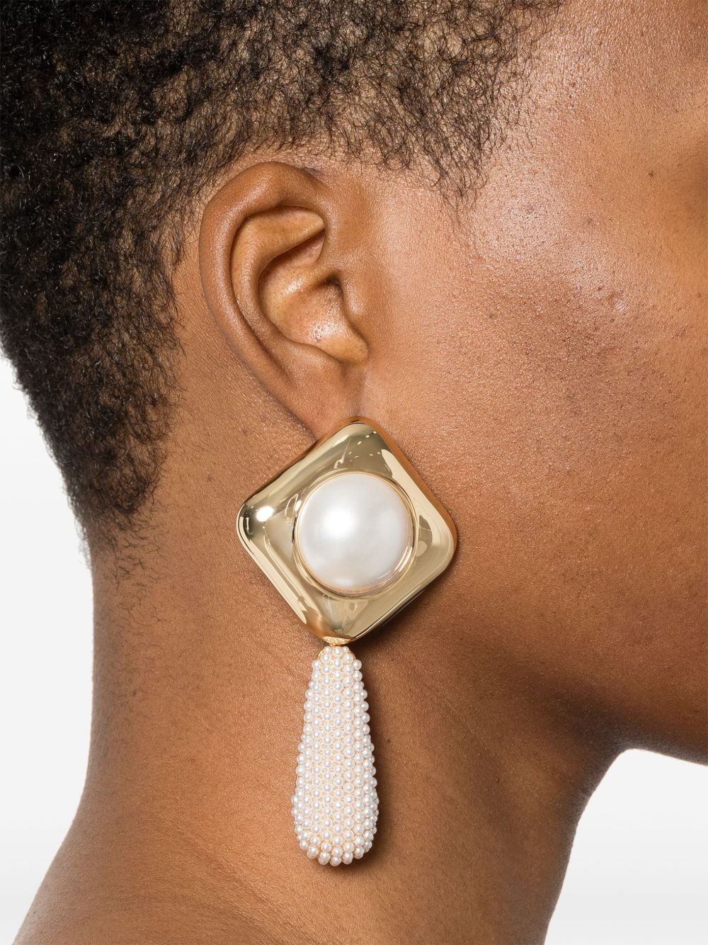 pearl crystal earrings - 2