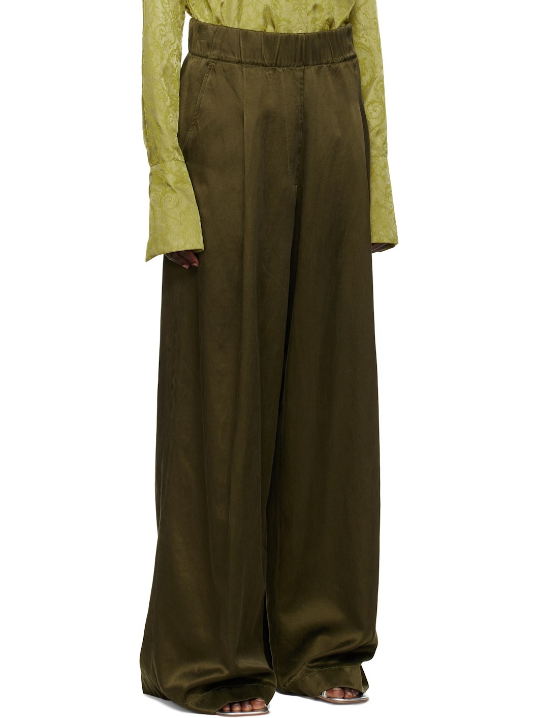 Khaki Elasticated Trousers - 2