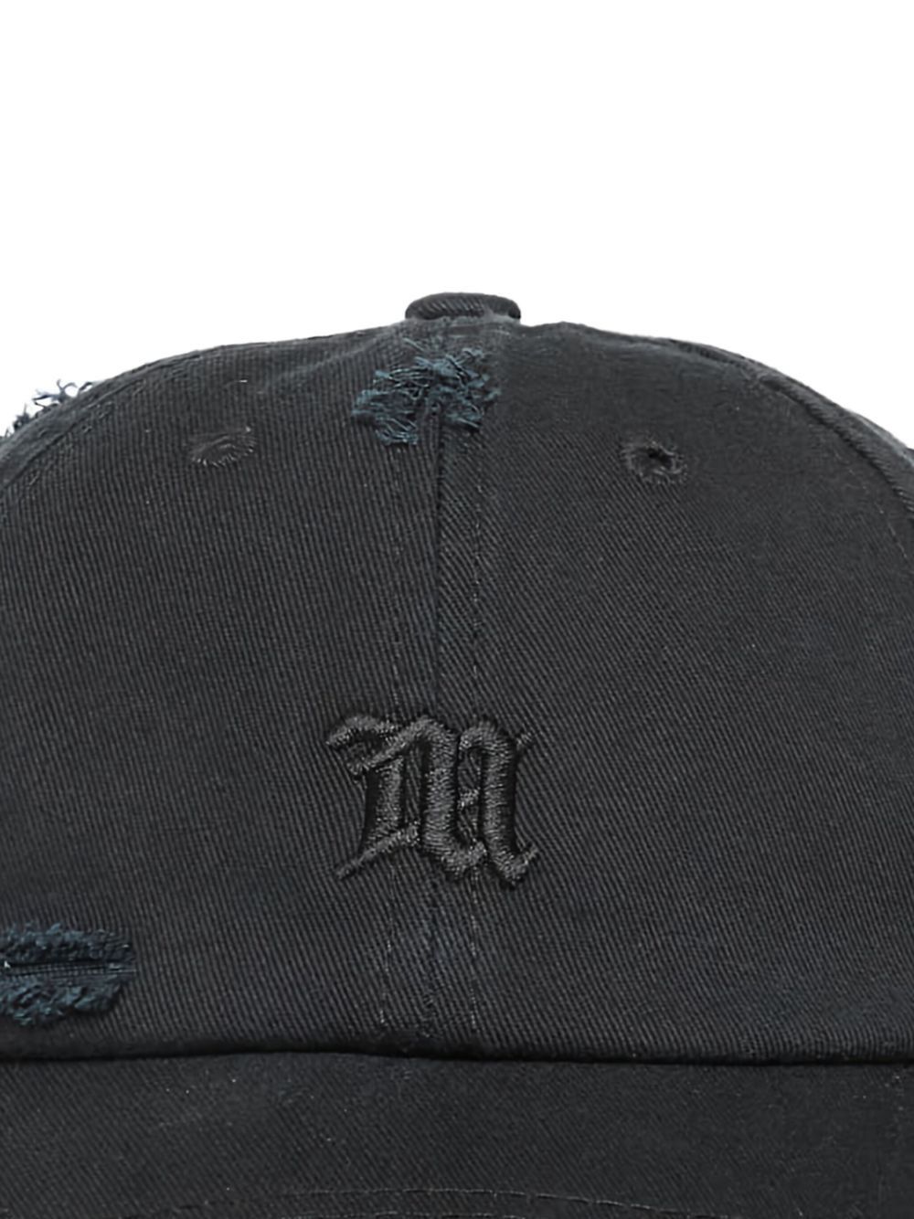 embroidered-logo distressed cap - 3