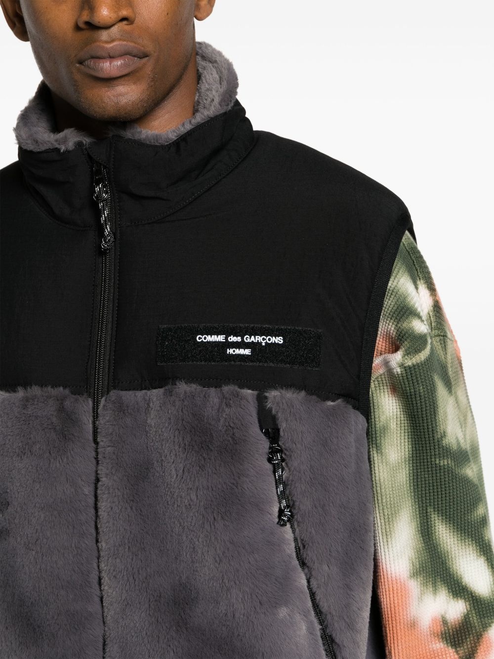 Sherpa logo-patch vest - 5