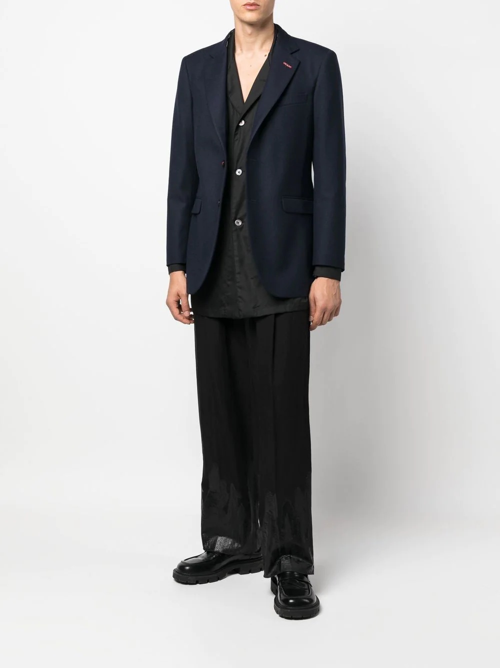 single-breasted wool blazer - 3
