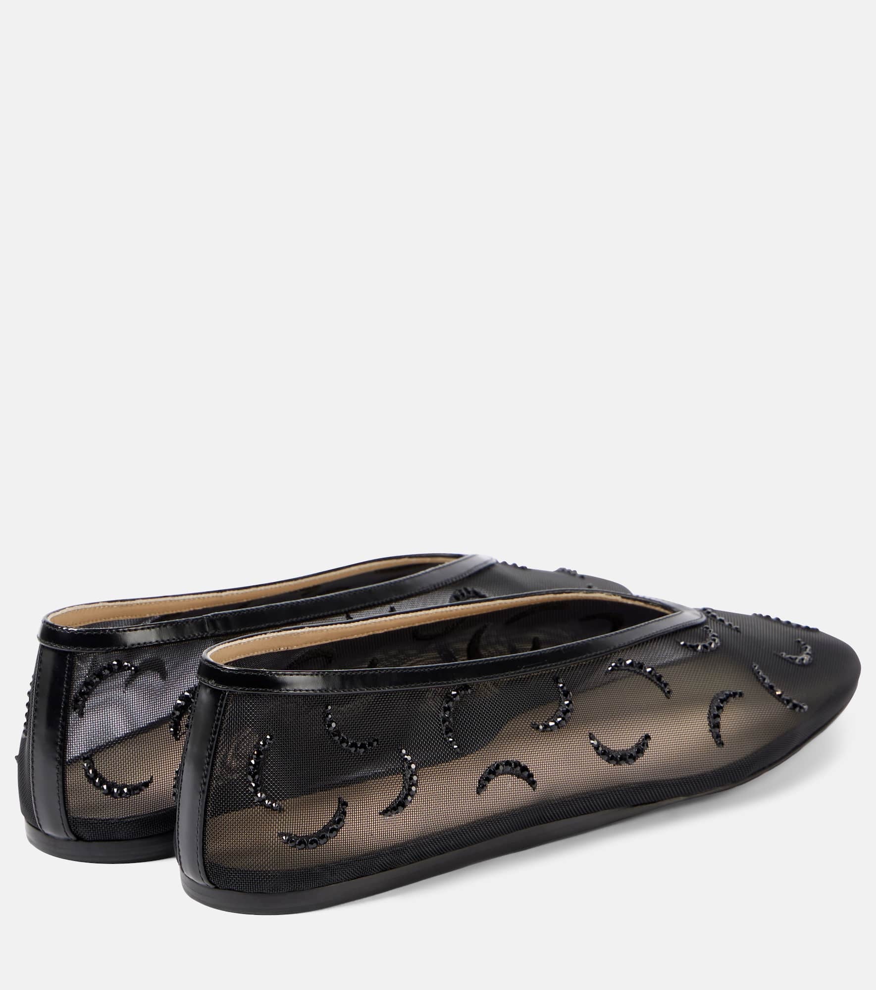 Luna embroidered mesh ballet flats - 2