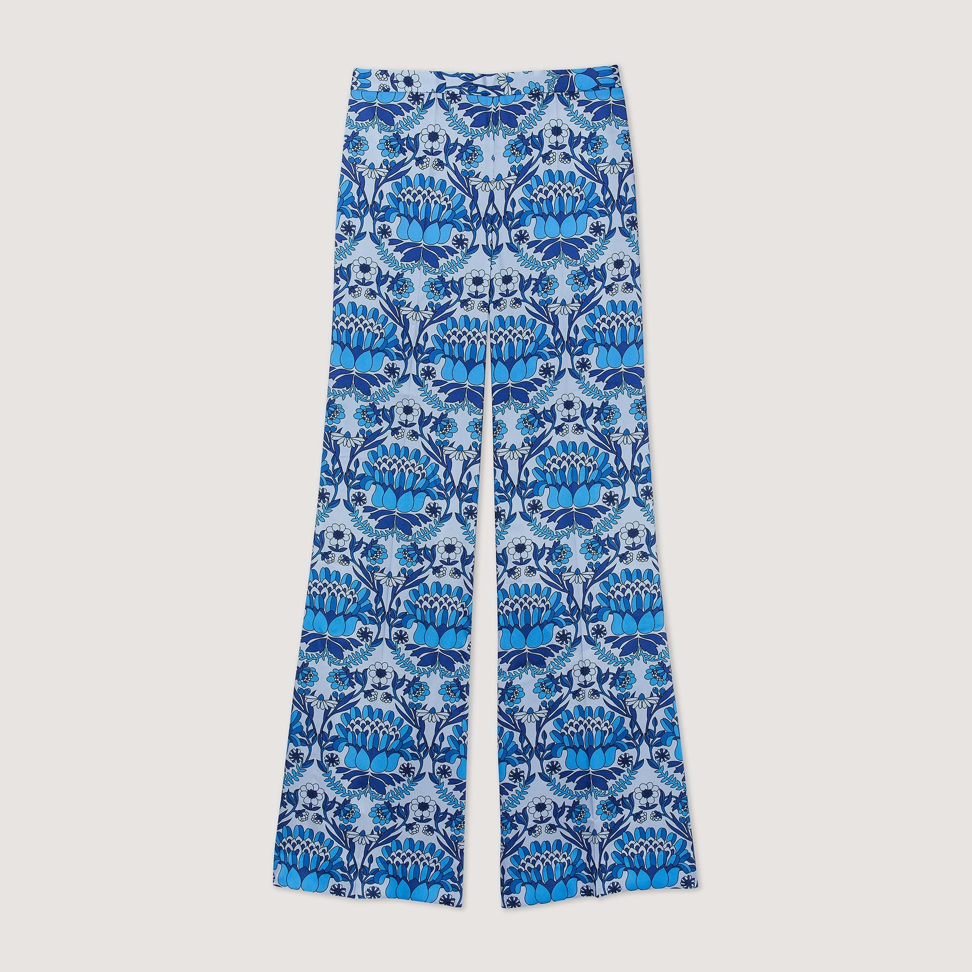 Loose-fit scarf print pants - 1