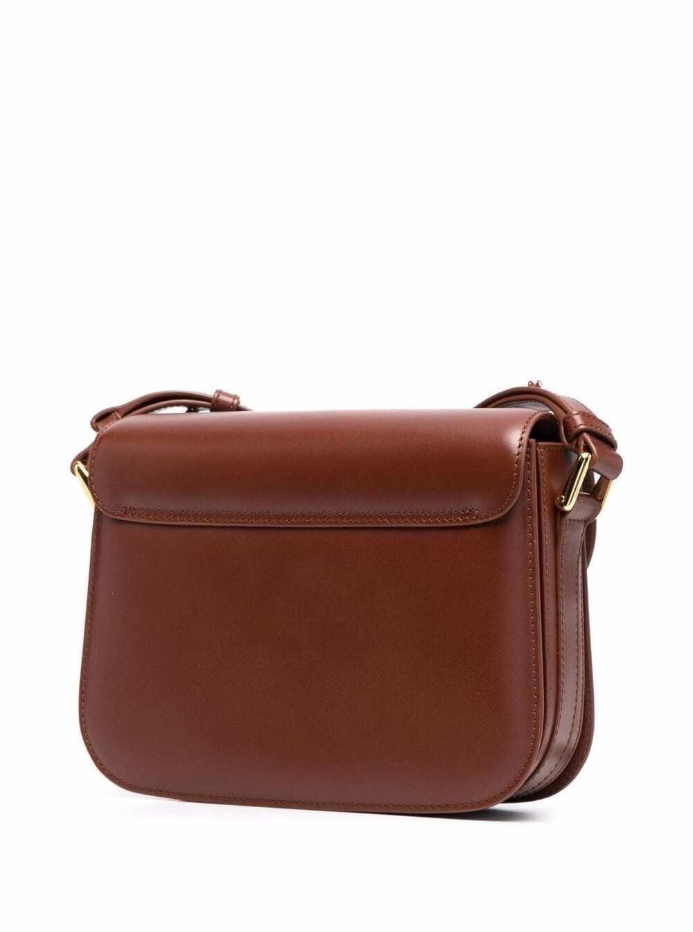 A.P.C. Women 'Grance' Brown Small Crossbody Bag Wirh Embossed Logo Lettering On The Front And Adjust - 2