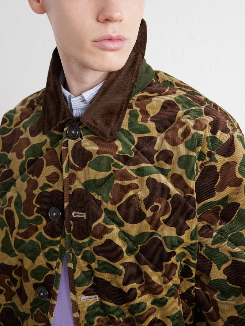 Logo-Embroidered Quilted Cotton-Corduroy Jacket 5