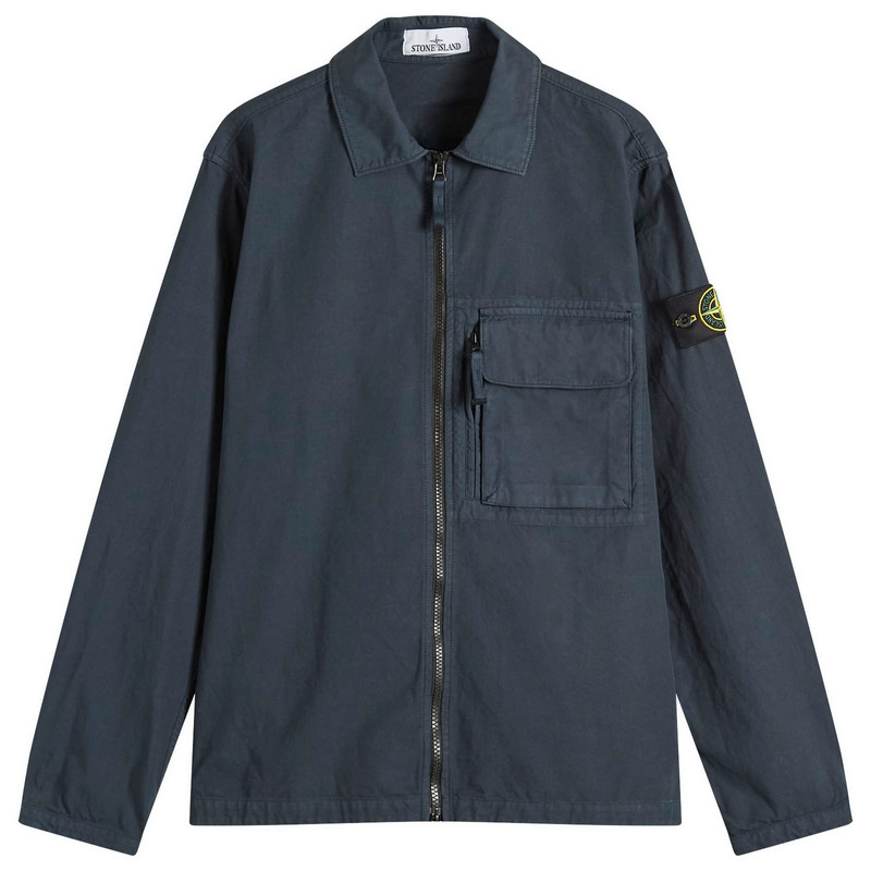 Stone Island Canvas Weave Cotton Zip Shirt Jacket - 1