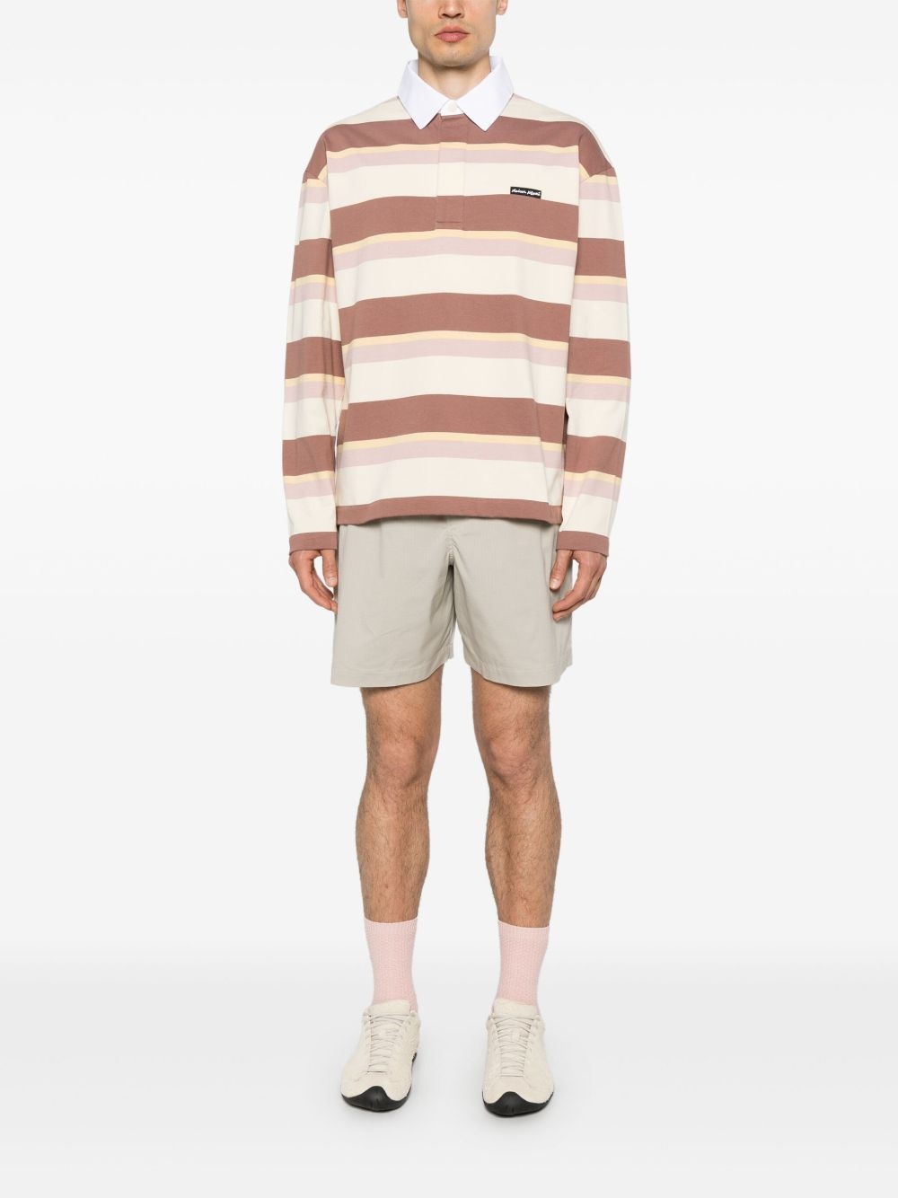 striped long-sleeve polo shirt - 2