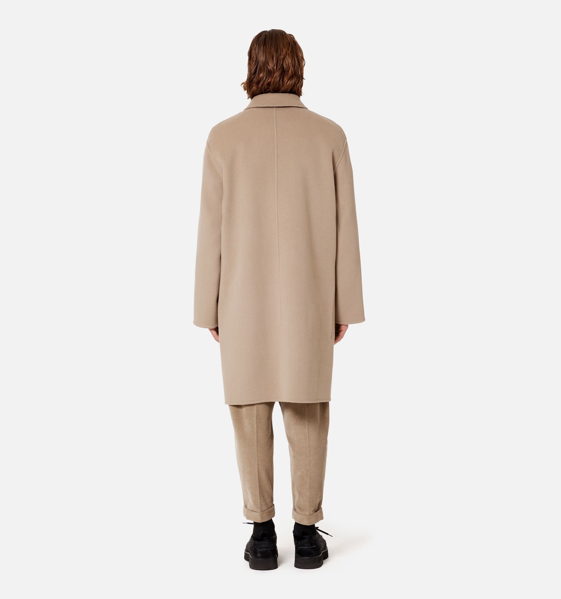 Double Face Coat With Patch Pockets - 5