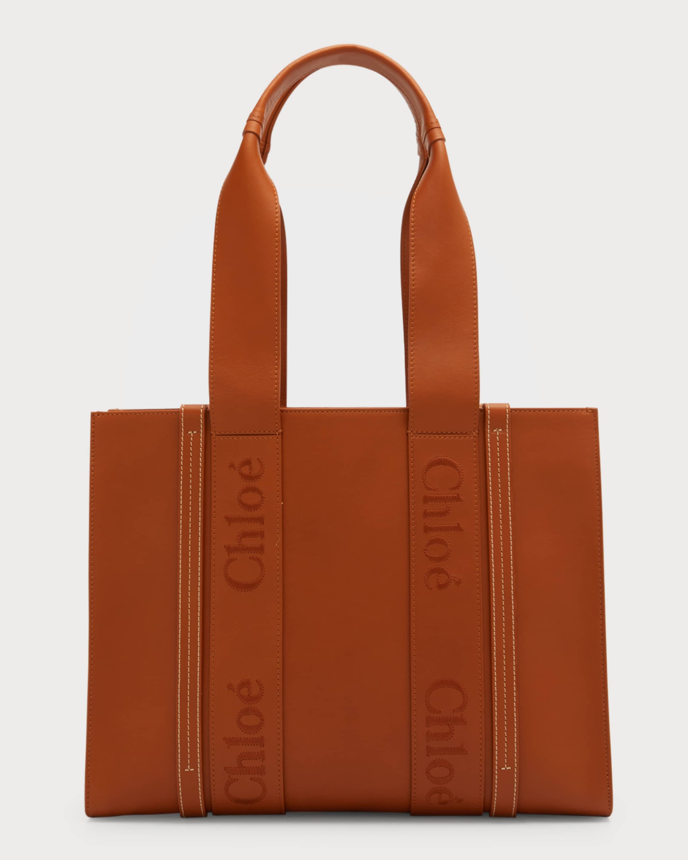 Woody Medium Leather Tote Bag - 1