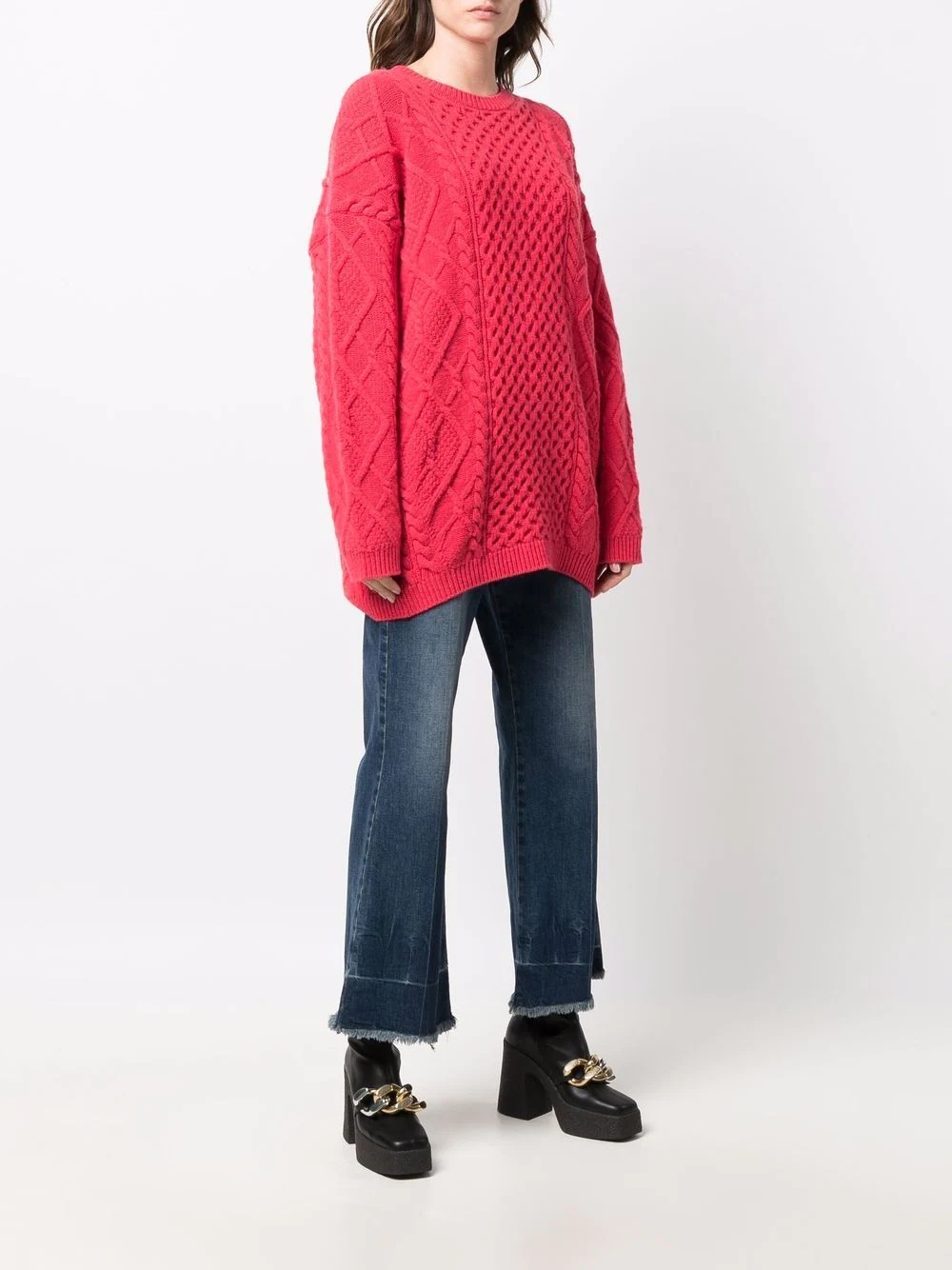 Aran crew neck jumper - 3