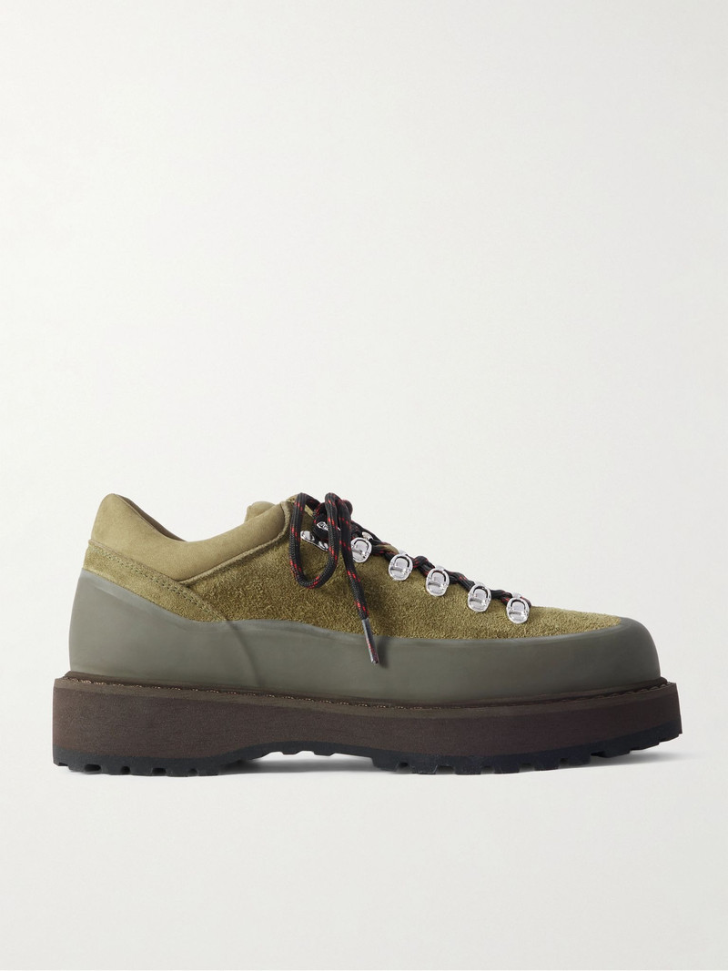 Cornaro Rubber and Nubuck-Trimmed Suede Boots Green 1
