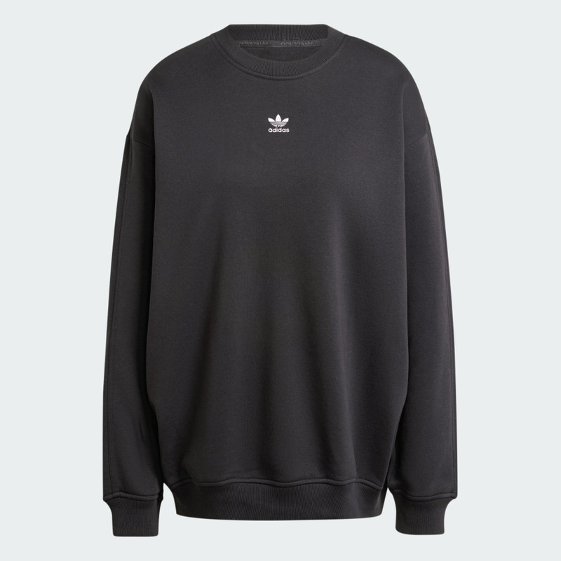 Essentials Fleece Long Oversized Crew Sweatshirt 1
