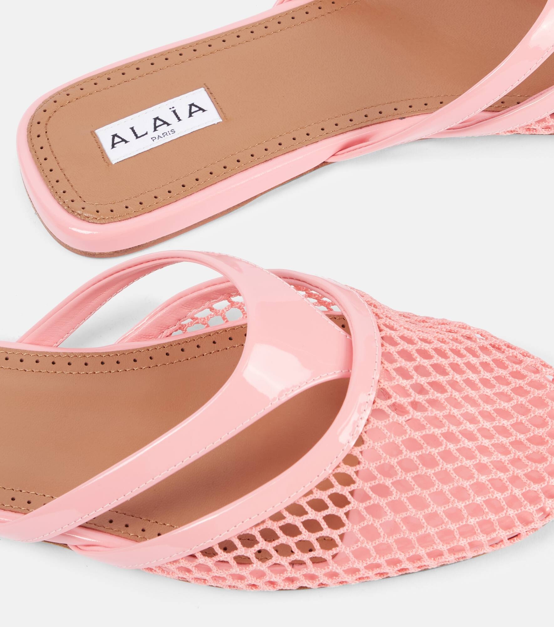Infradito fishnet mesh mules - 5