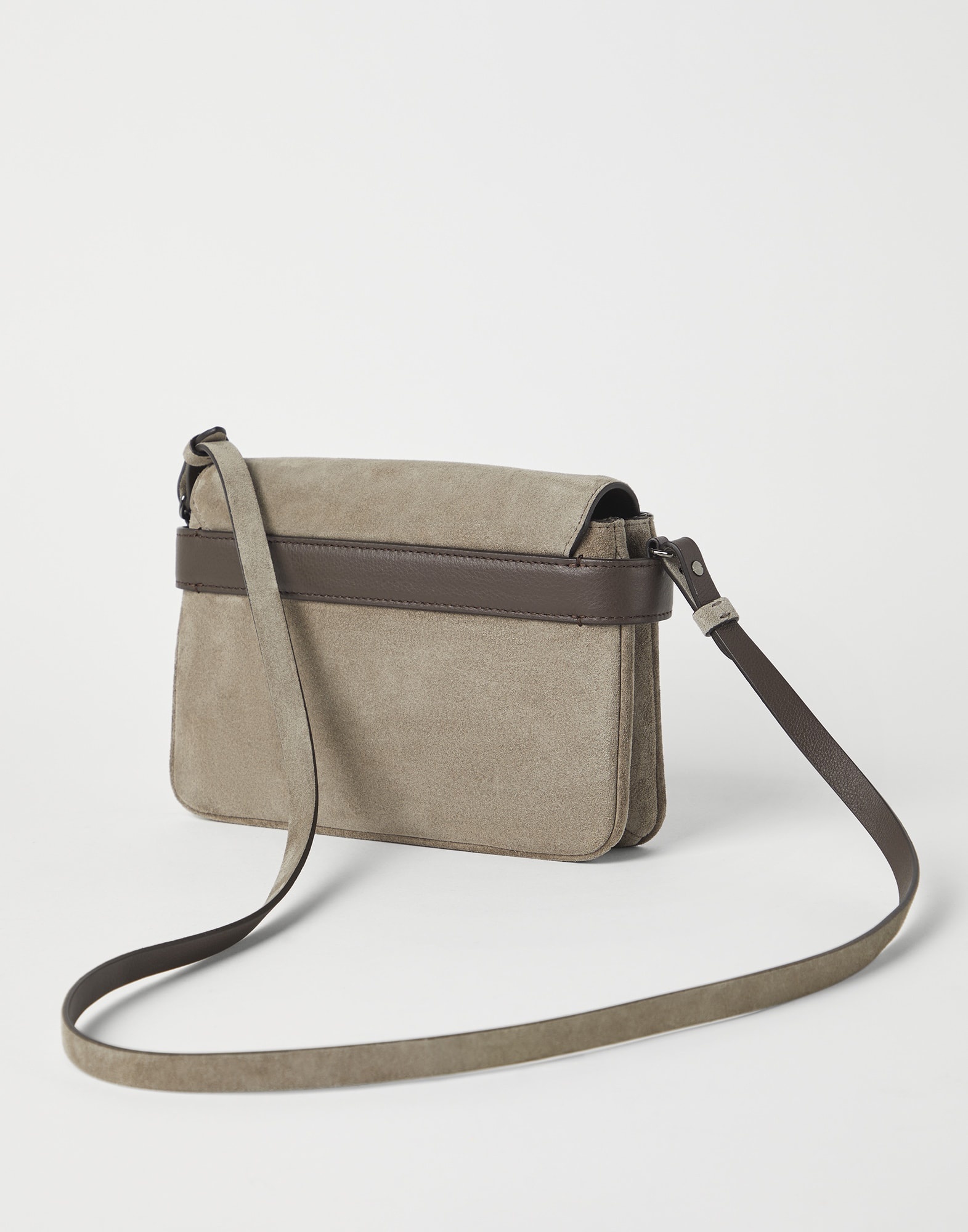 Sartorial small cross-body bag in suede - 2