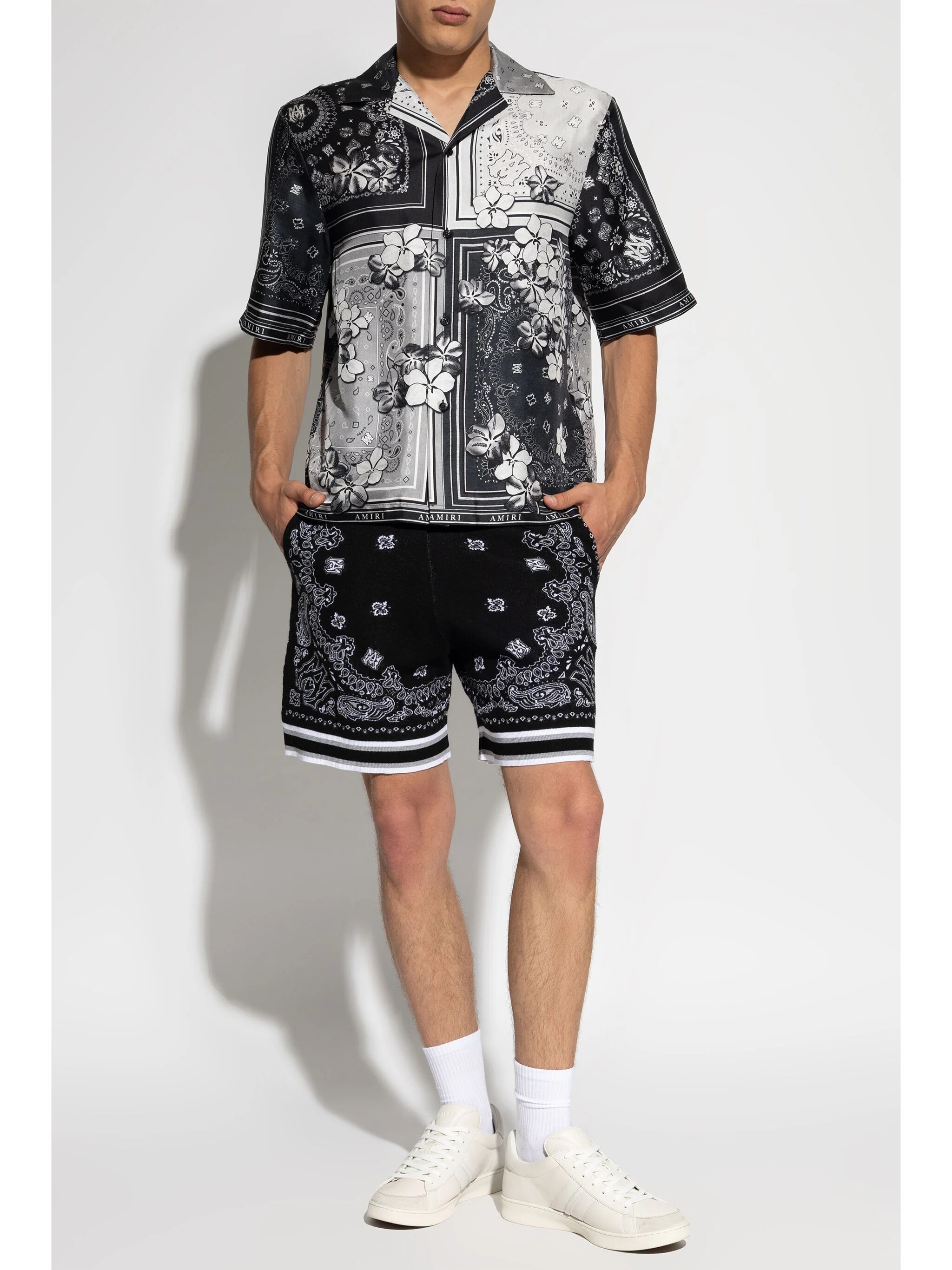 AMIRI Men Bandana Floral Bowling Shirt - 3