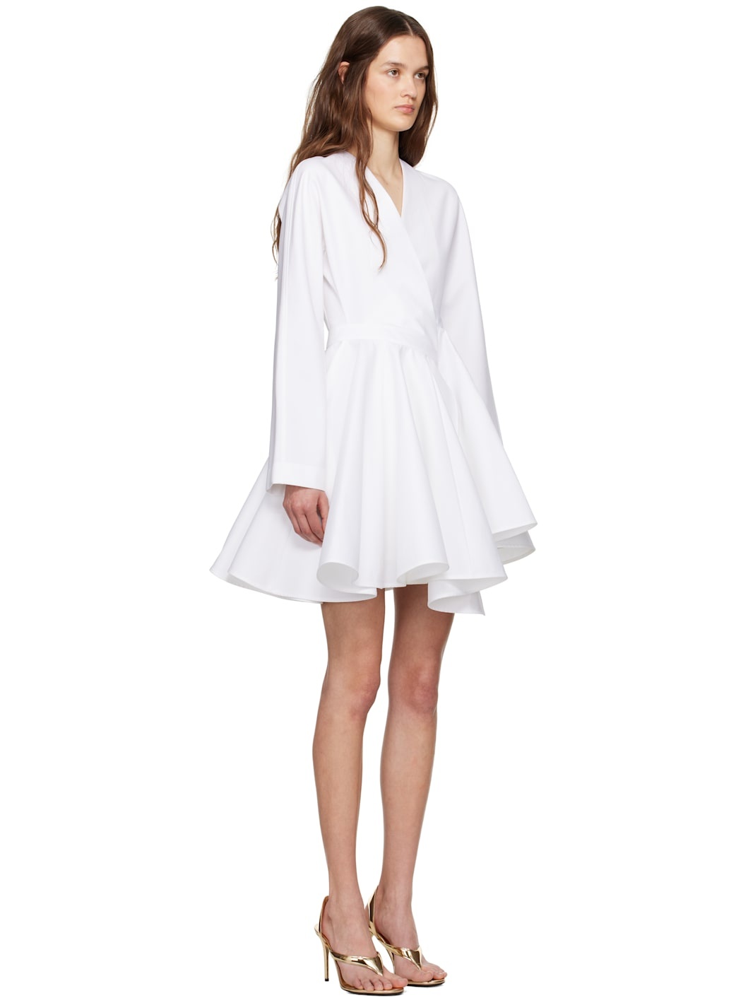 White Cotton Poplin Minidress - 2
