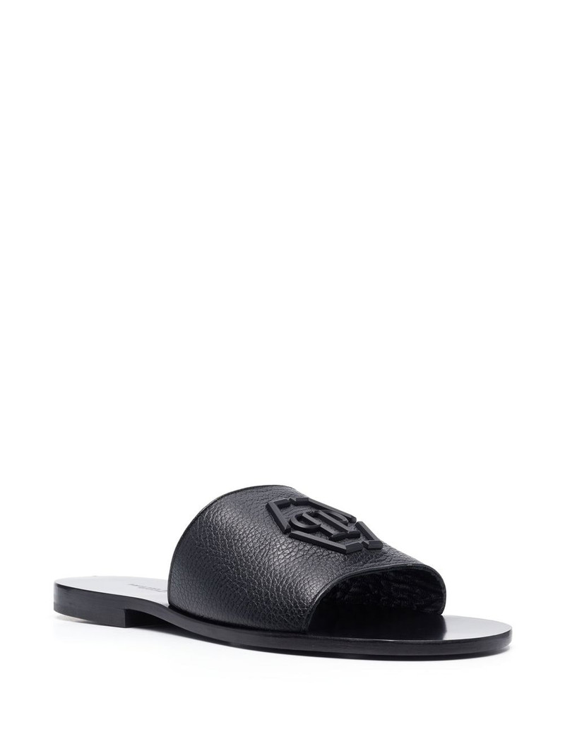 PHILIPP PLEIN logo-skull flat slippers outlook