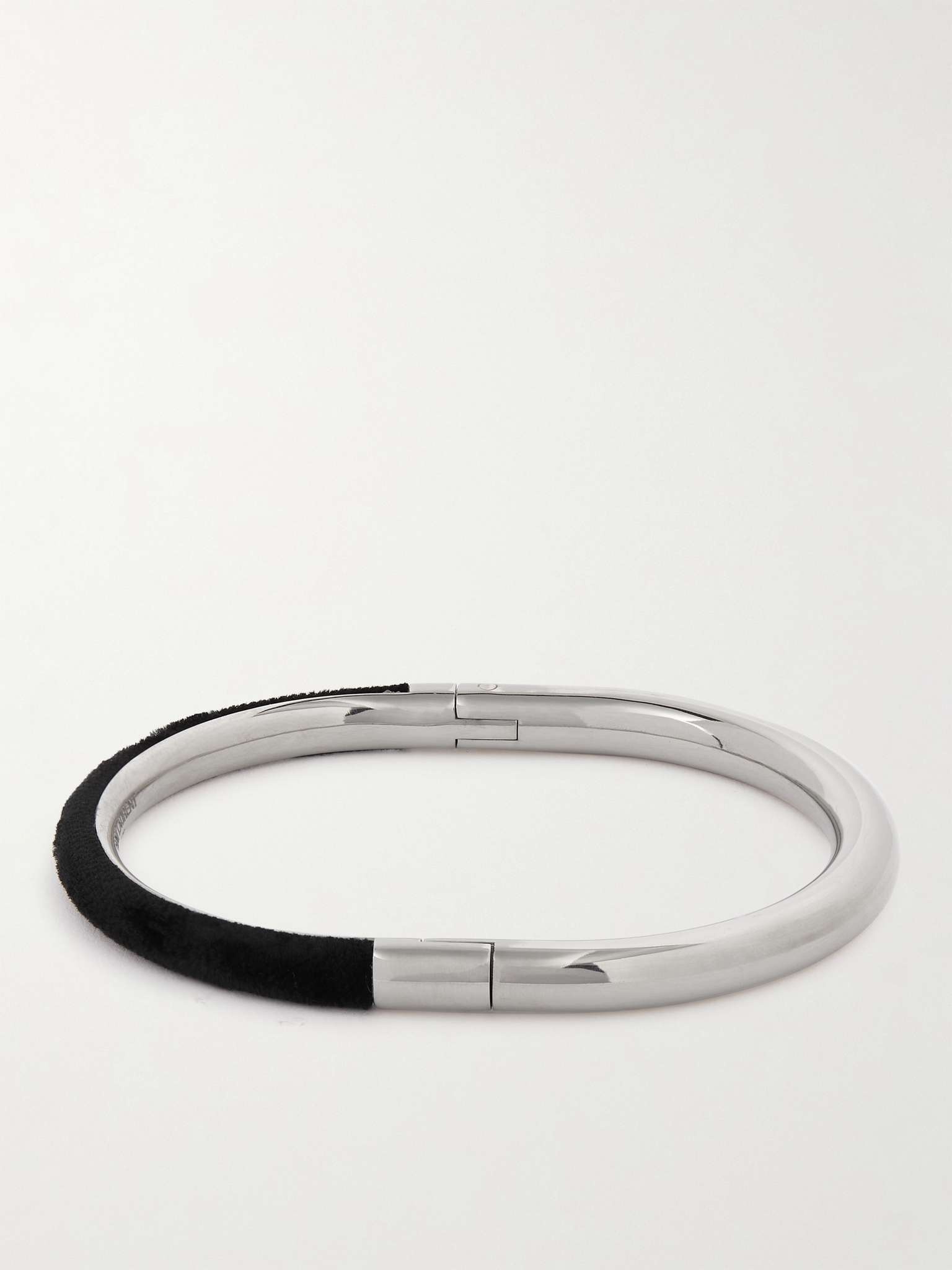 Silver-Tone Velvet Bracelet - 1