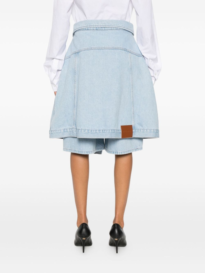 bow drape denim shorts 4