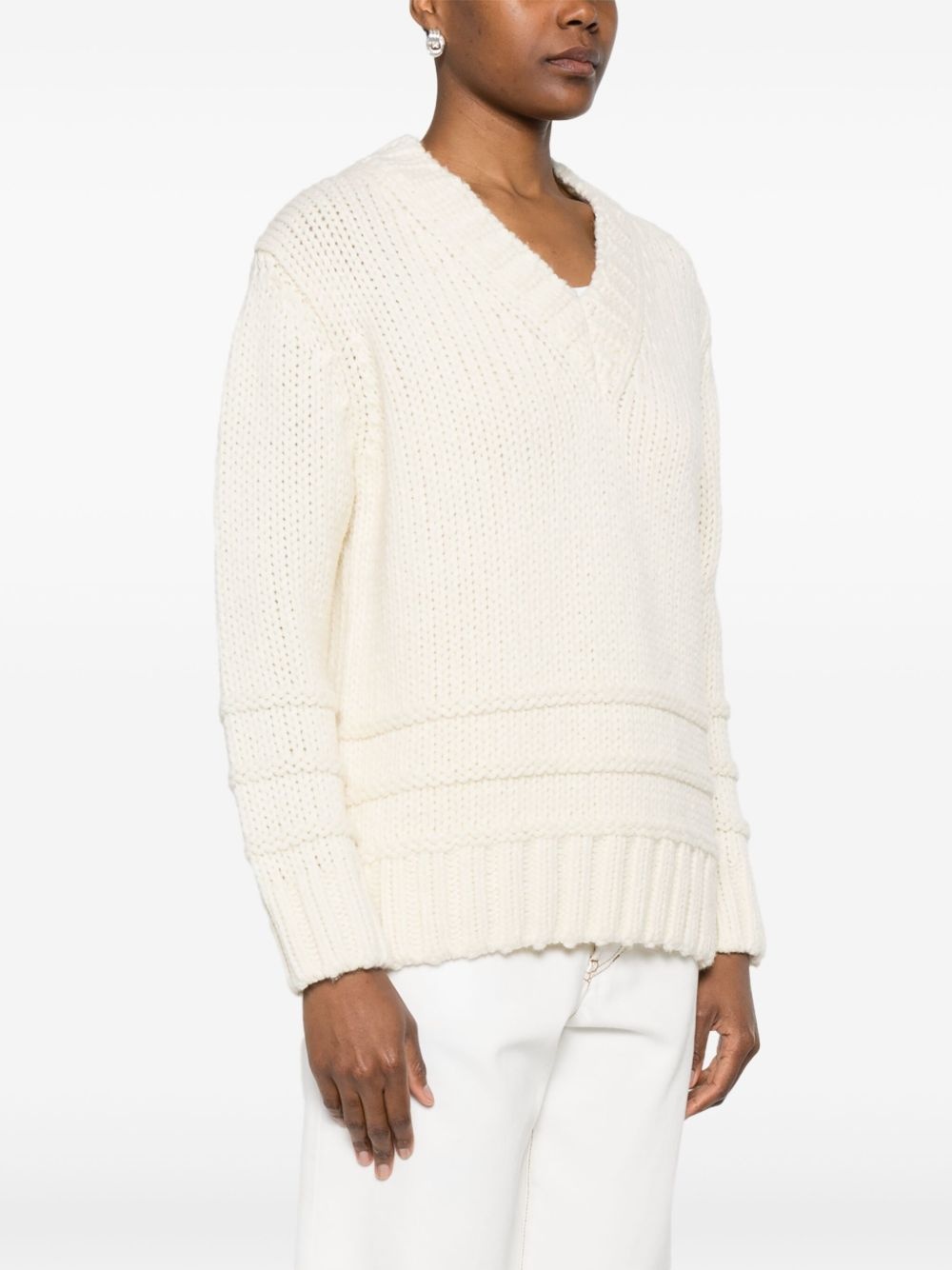 v-neck sweater - 3
