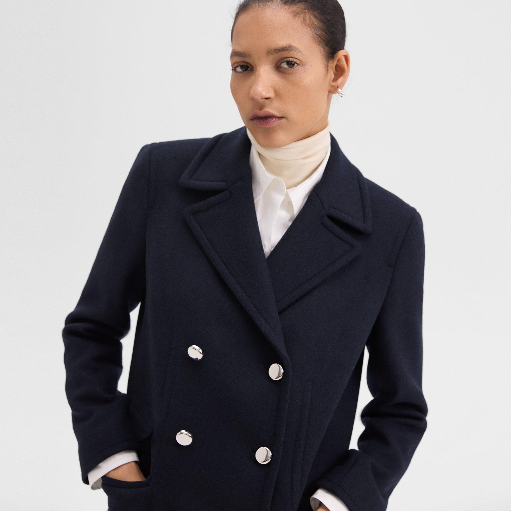 Peacoat Blazer in Recycled Wool-Blend Melton - 5