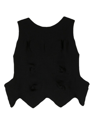 ISSEY MIYAKE Black Linkage Ribbed-Knit Top outlook