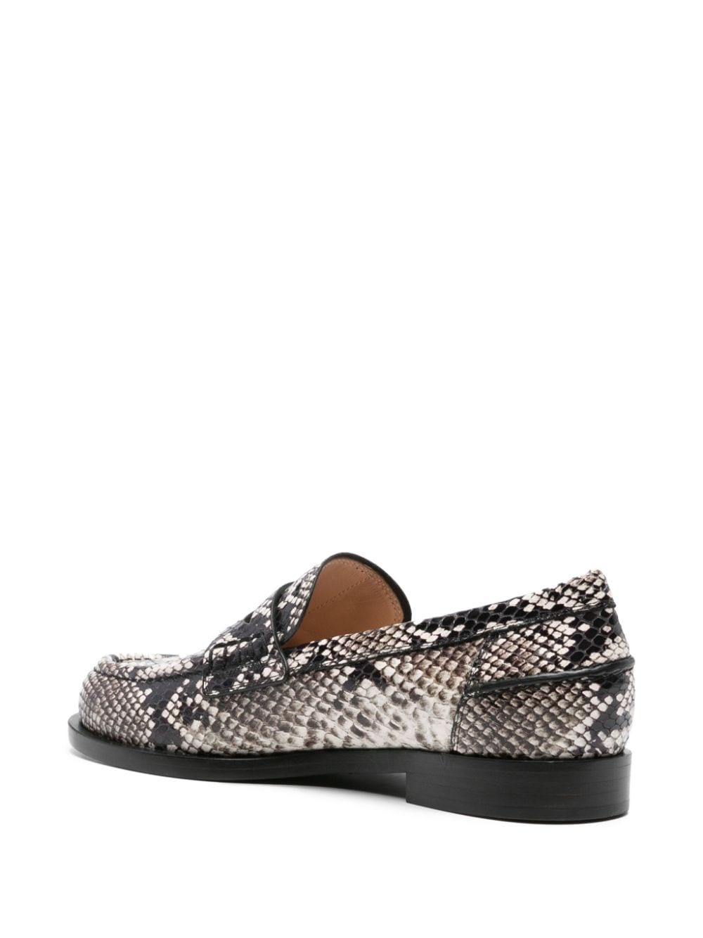 Borneo snake-effect leather loafers - 3