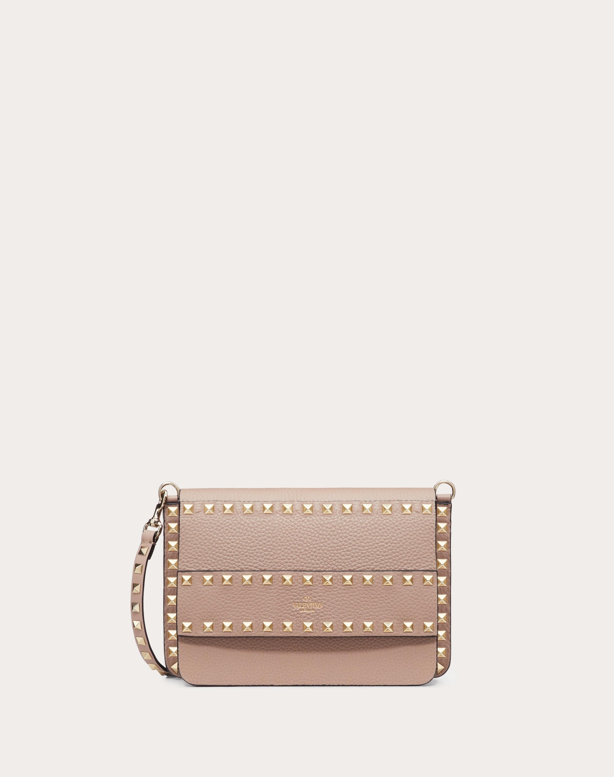 SMALL ROCKSTUD GRAINY CALFSKIN CROSSBODY BAG - 1