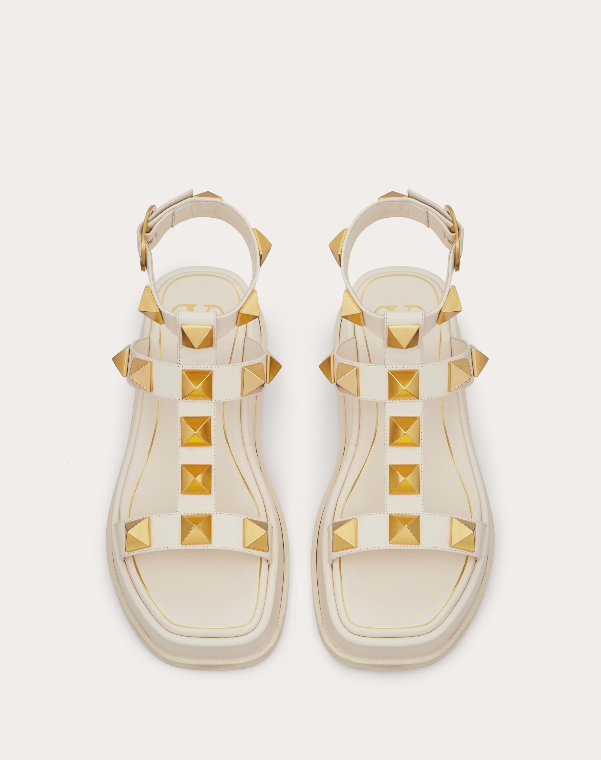 ROMAN STUD CALFSKIN FLATFORM SANDAL 40MM - 4