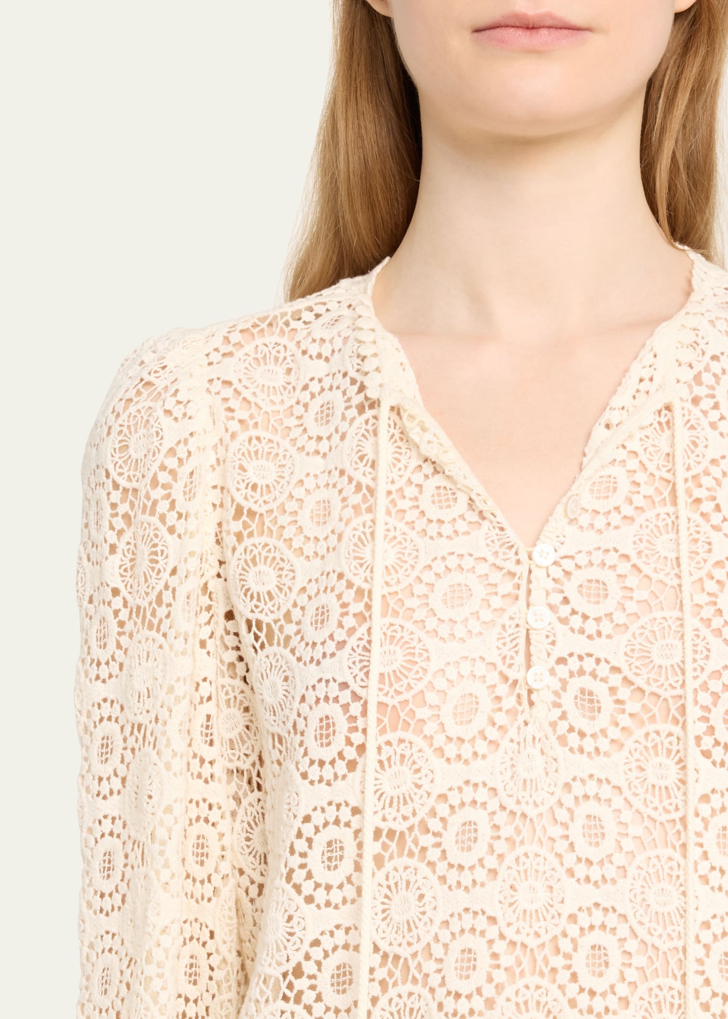 Lace Tassel Popover Top - 5