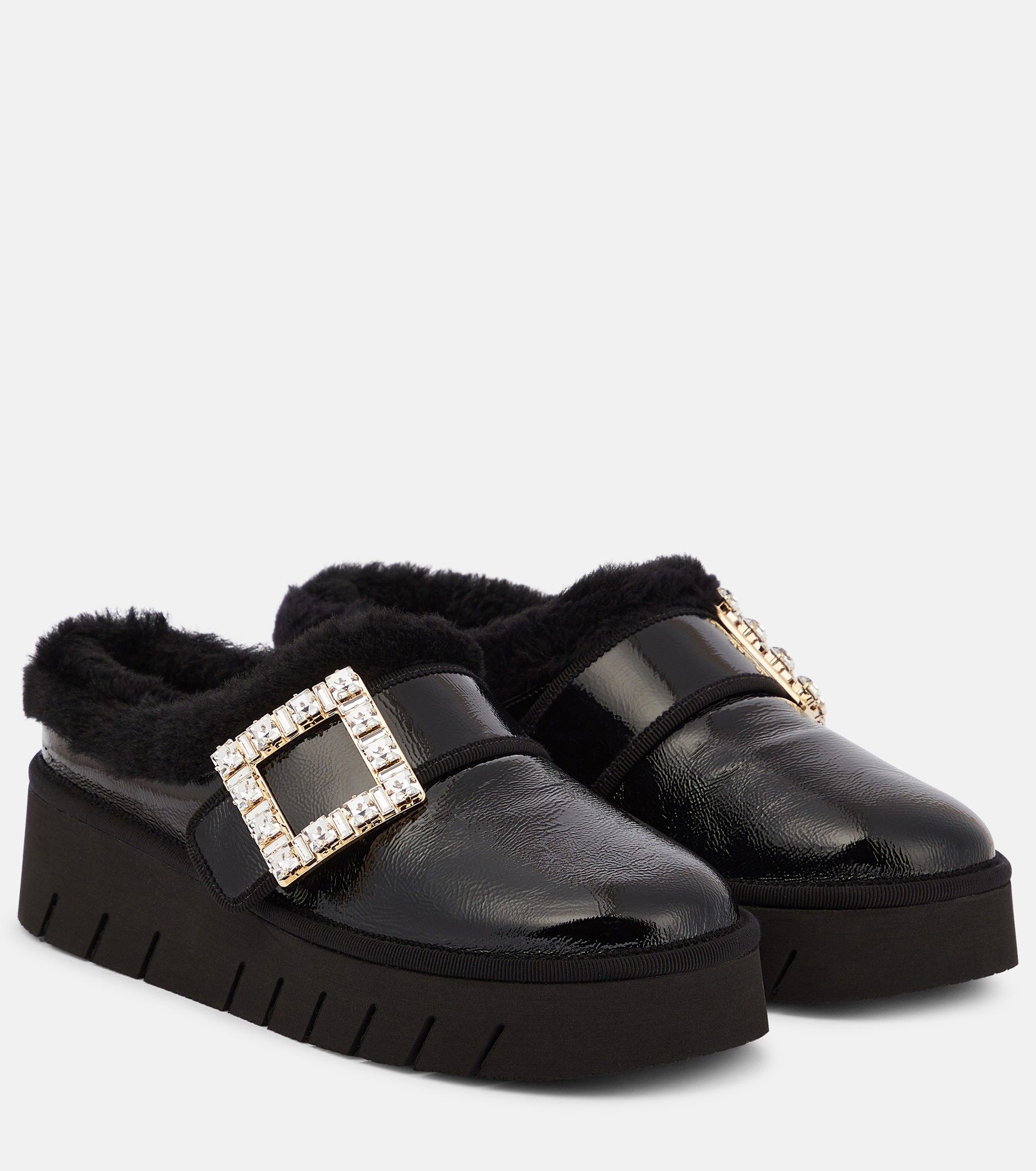 Viv Winter platform leather mules - 1