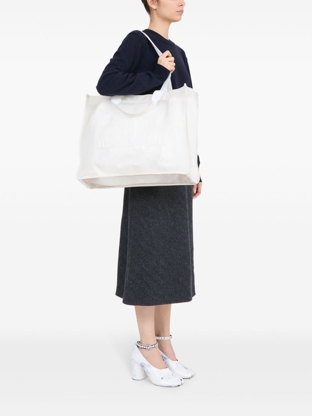 Maison Margiela large logo-embroidered tote bag | REVERSIBLE