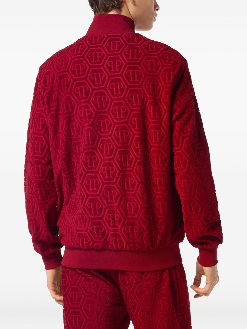 monogram-jacquard track jacket - 4