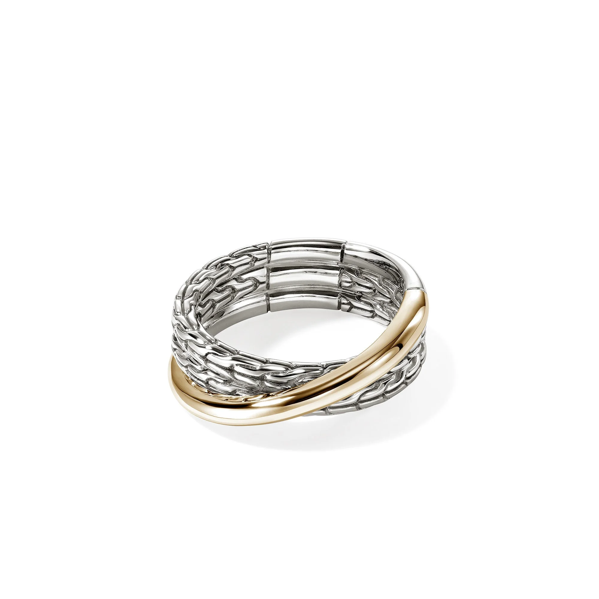 JH Essential Crossover Ring, Gold, Sterling Silver - 1