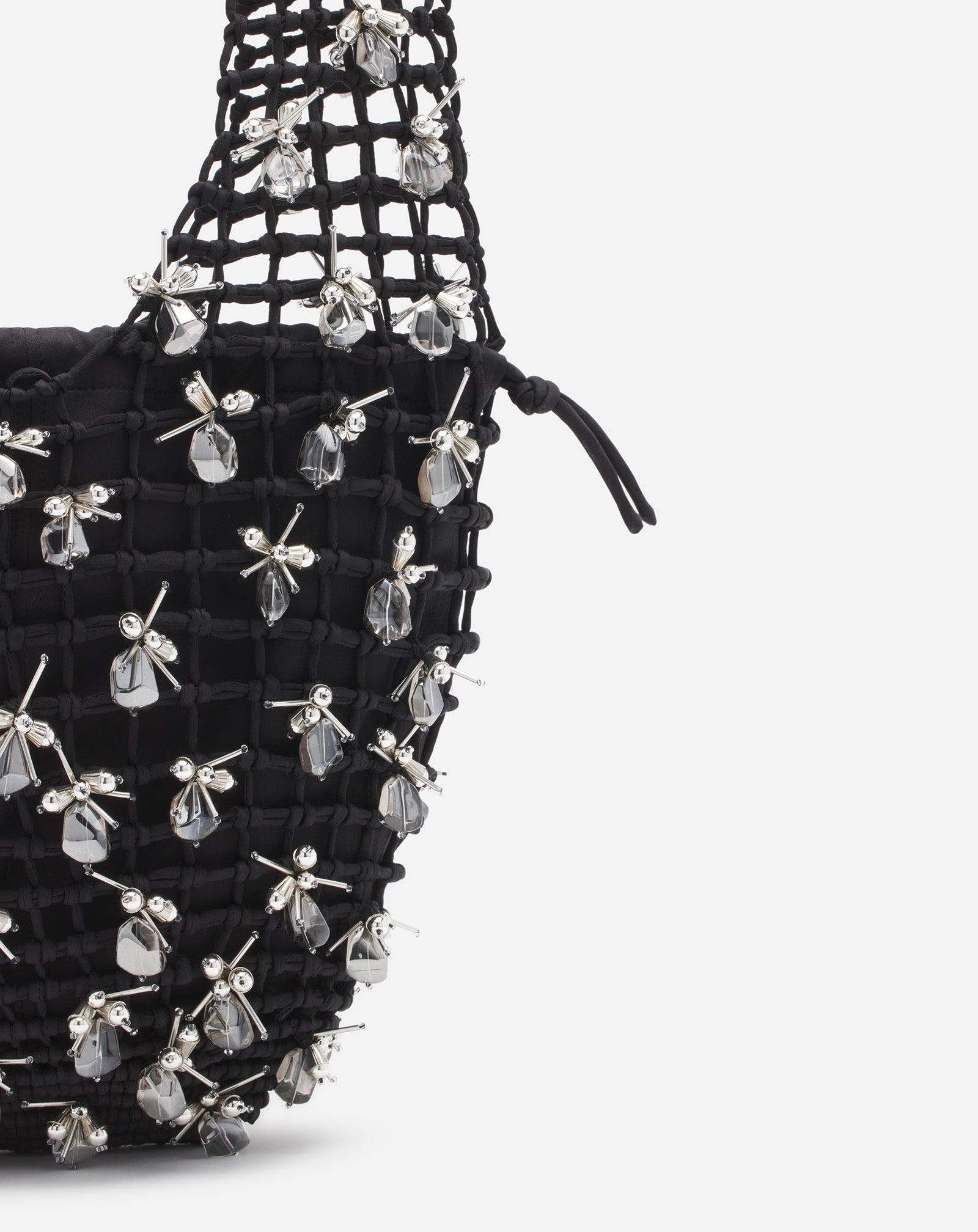 MACRAME BY LANVIN EMBROIDERED SATIN BAG - 5