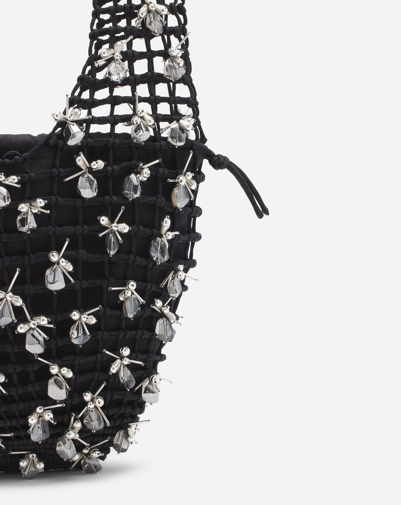 MACRAME BY LANVIN EMBROIDERED SATIN BAG 5
