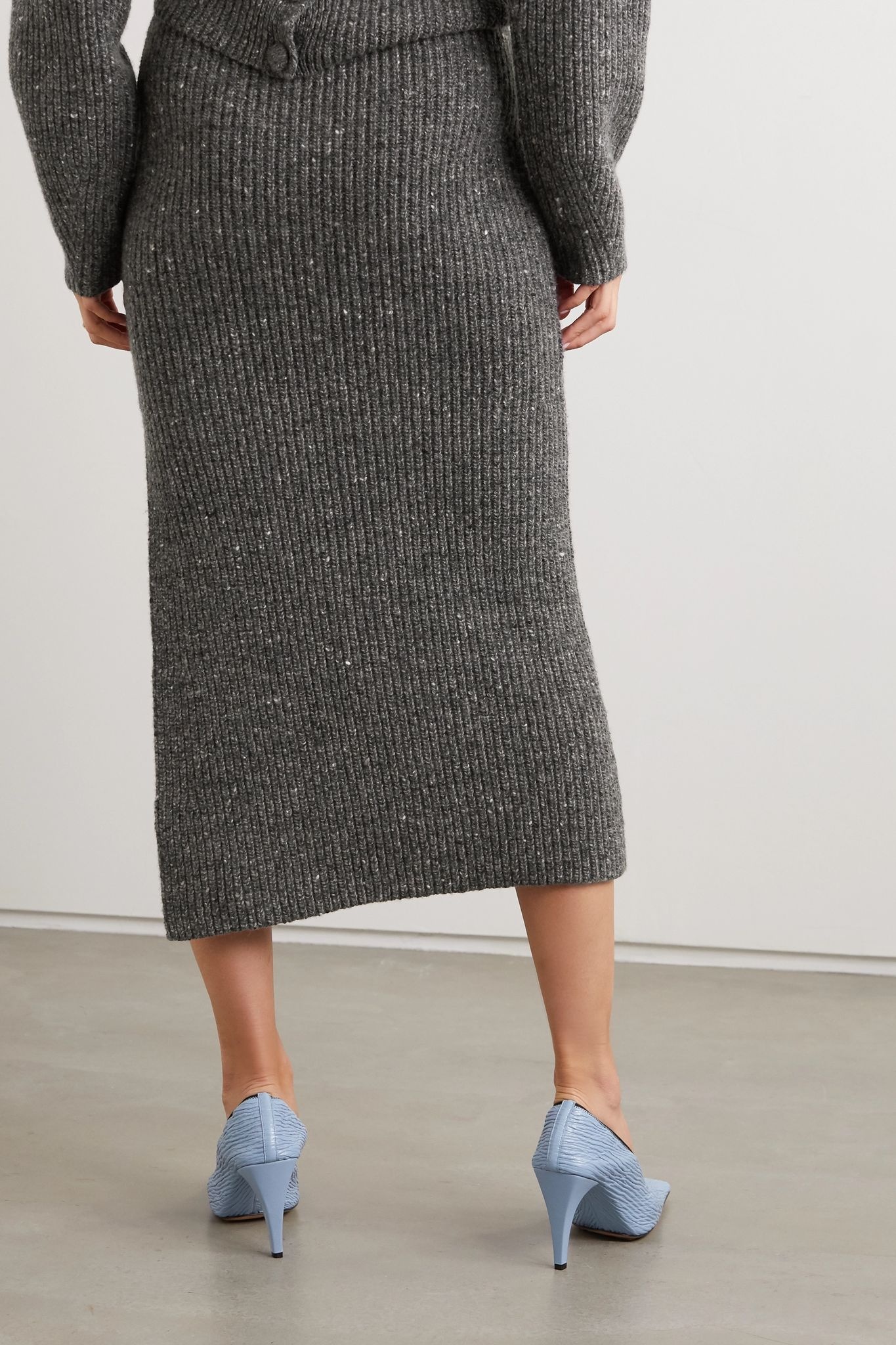 Tony ribbed wool and cashmere-blend midi skirt - 3