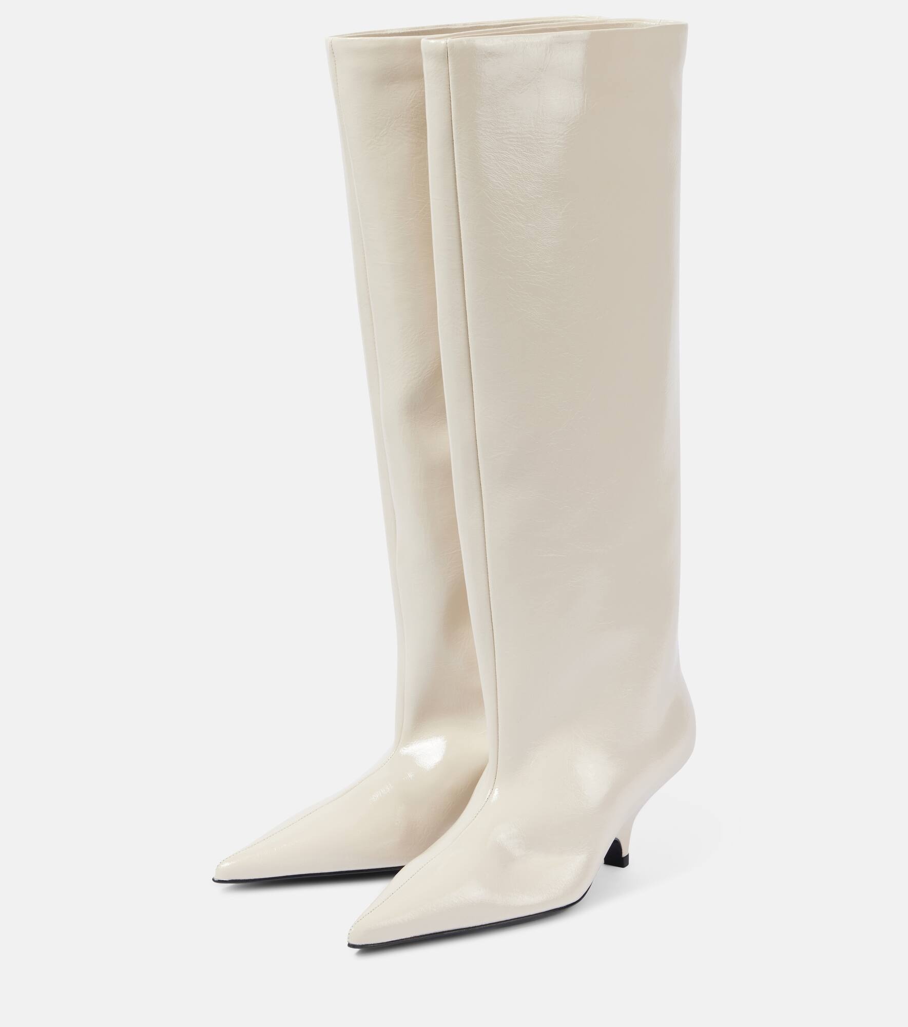 Patent leather knee-high boots - 4