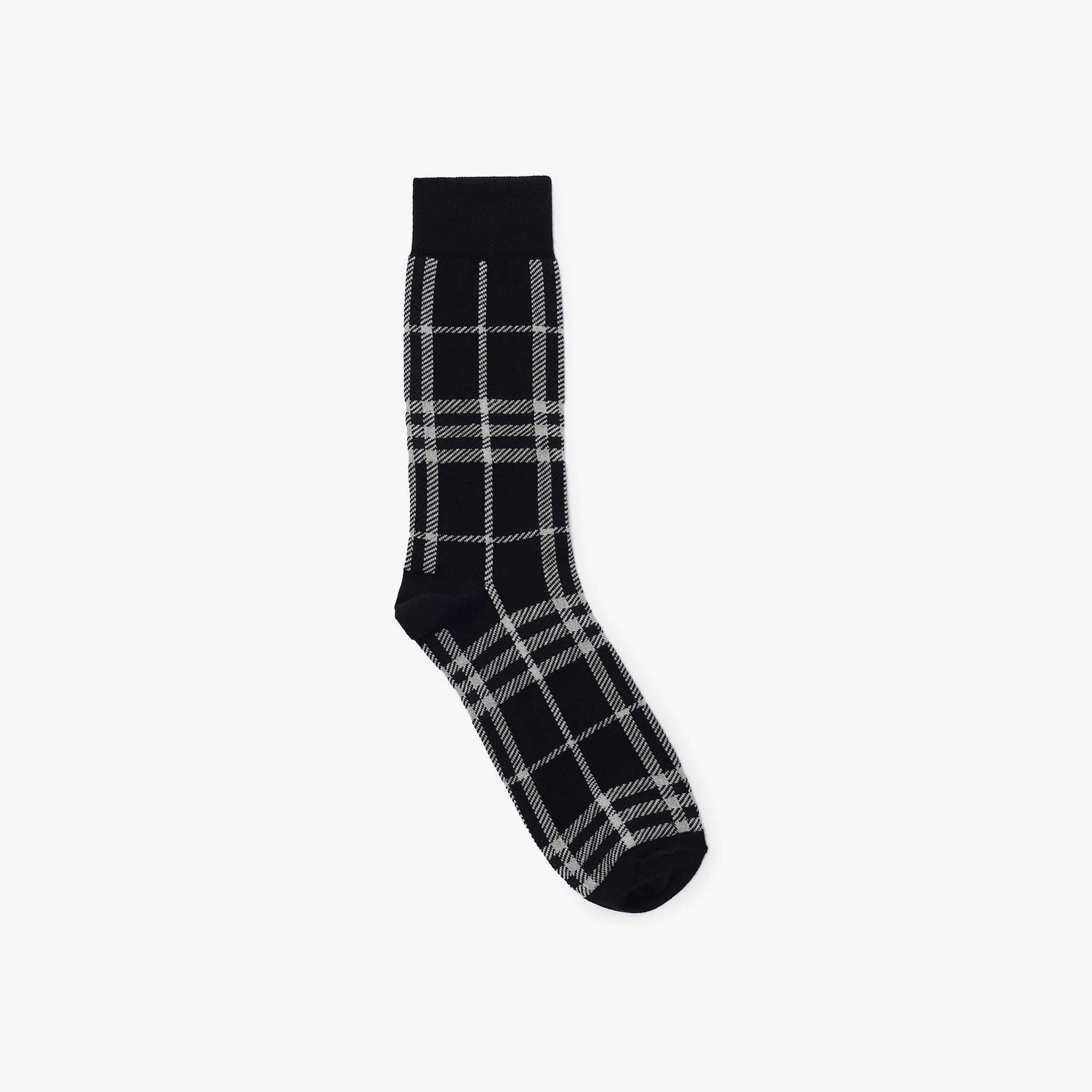 Check Cotton Nylon Blend Socks - 1