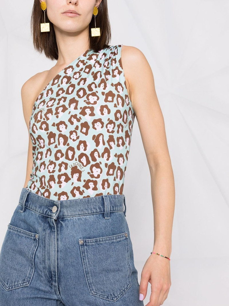 Lady Leopard-print one-shoulder top 5