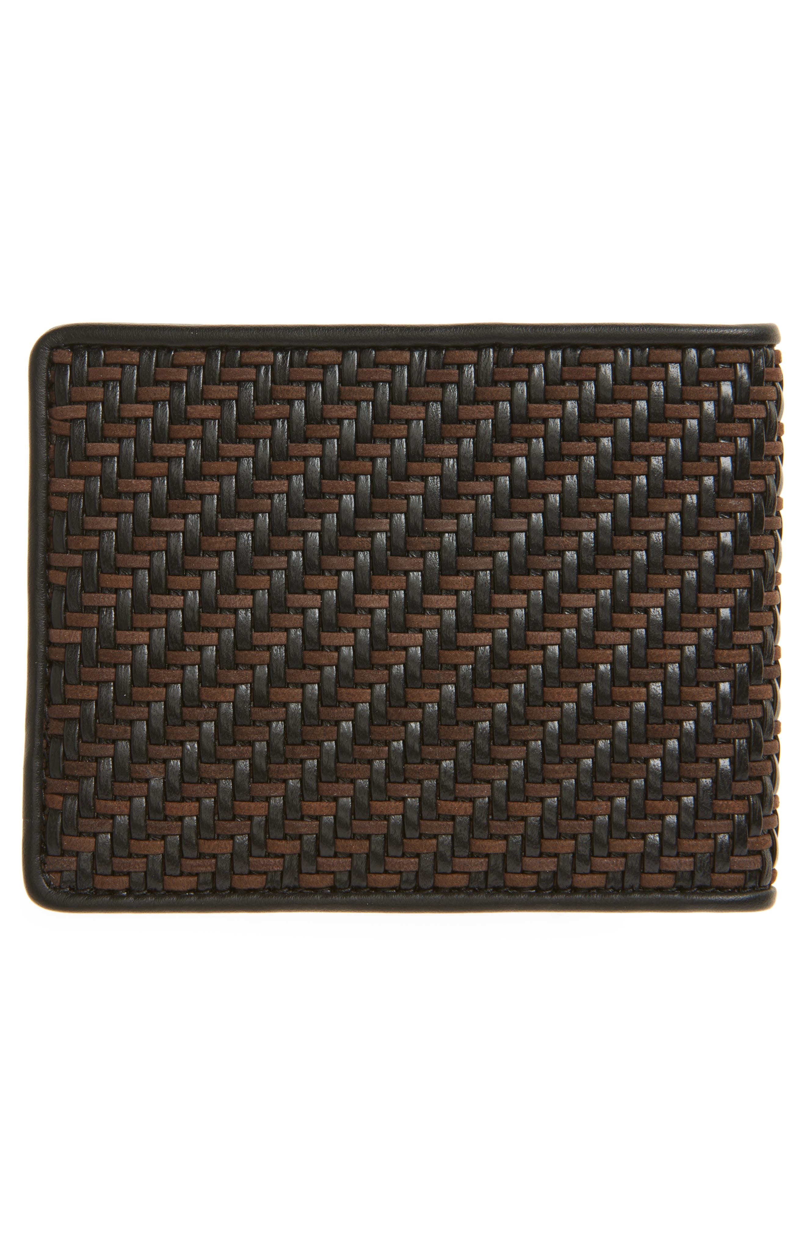 FERRAGAMO FERRAGAMO Gancio Woven Leather Bifold Wallet in