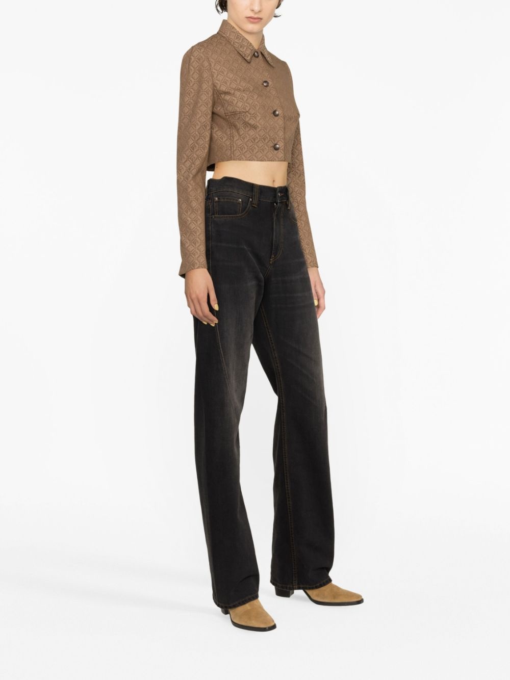 Moon Diamant jacquard cropped jacket - 4